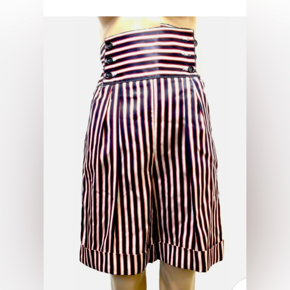 D&G Navy and White Striped Shorts